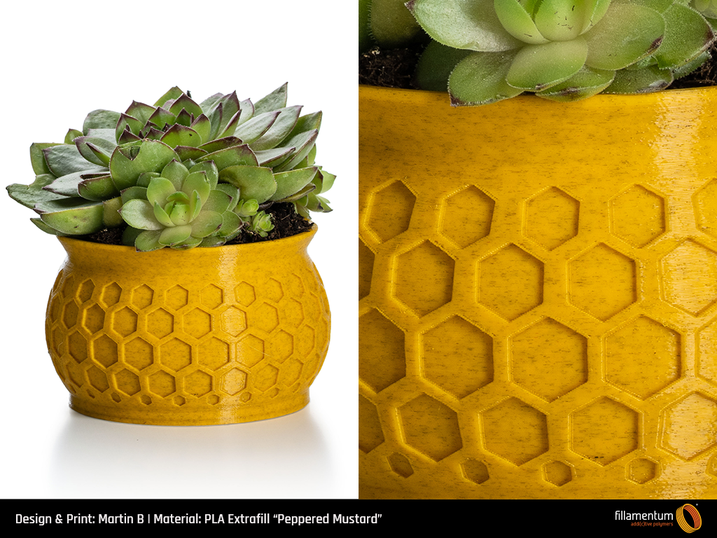 pla for plant pots PLA Extrafill "Peppered Mustard"
